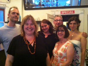 L-R: Michael Holt, Maia Kareda, Jenn Thomson Alex Crawford, Becky Bays, Marsha Shandur